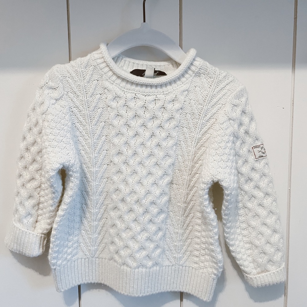 Joules cable knit baby sweater size 12M